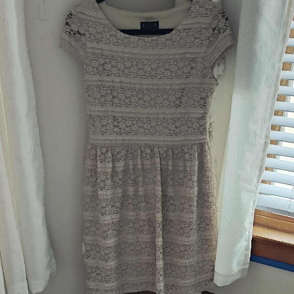 Enfocus Studio Lace Mini Dress in Cream